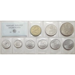 Sada oběžných mincí Maďarsko 1972 /čirý PVC obal/