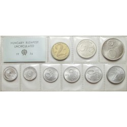 Sada oběžných mincí Maďarsko 1974 /čirý PVC obal/