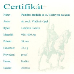 Stříbrná medaile sv. Václav na koni