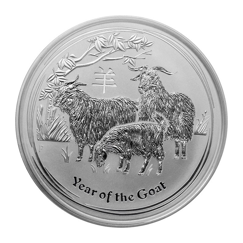 Stříbrná investiční mince Year of the Goat, Rok Kozy 5 Oz - rok 2015