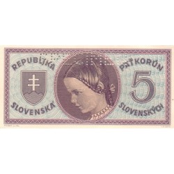 5 slovenských korun 1945 - D 002 - "SPECIMEN"