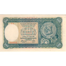 100 slovenských korun 1940 - C6 559002 - "SPECIMEN"
