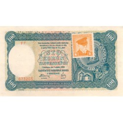 100 slovenských korun 1940/1945 - F7 673205 - "SPECIMEN" - kolkovaná