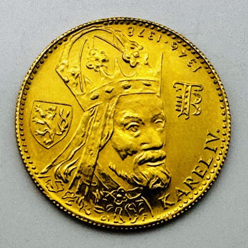 Zlatá mince Jednodukát Karel IV. 1979