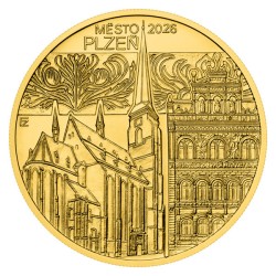 2026 - Zlatá pamětní mince Plzeň - Městské památkové rezervace - Standard - ORIENTAČNÍ CENA!!!