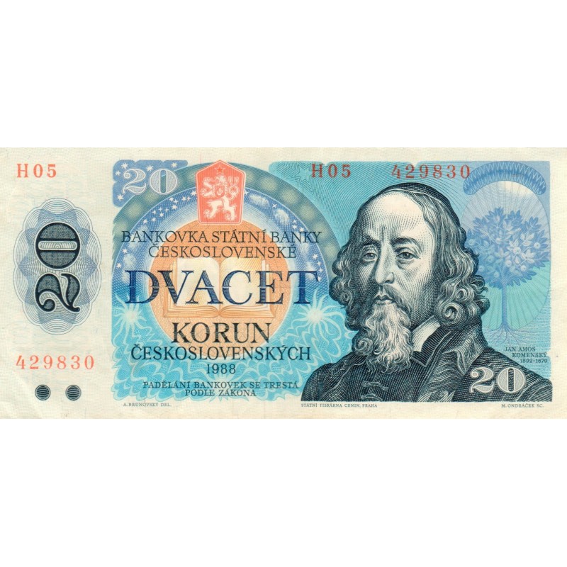 Bankovka 20 Kčs 1988 - H 05 429830