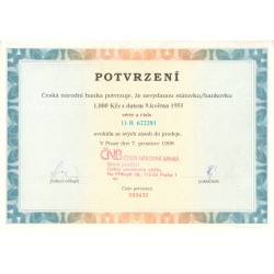 1000 Koruna 1951 S. 11 B 622281 - nevydaná