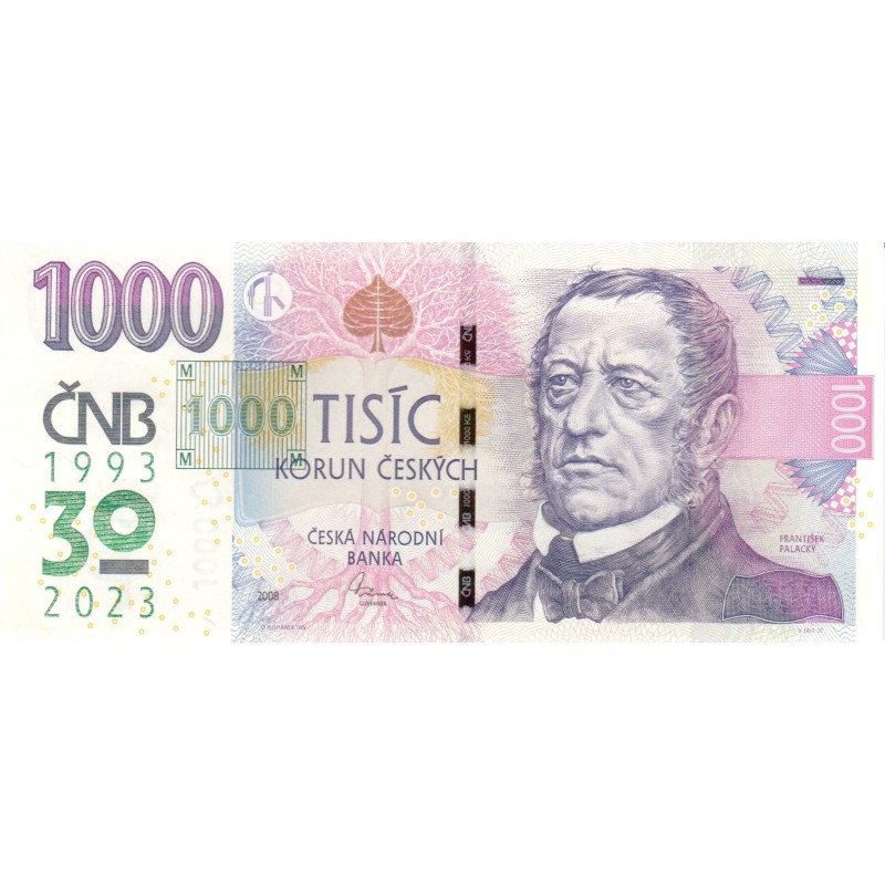 Bankovka 1000 Kč 2008 s přítiskem - R66 002200