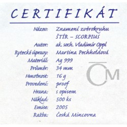 2005 - Stříbrná medaile Znamení zvěrokruhu Štír - Scorpius