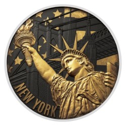 Stříbrná tříuncová mince Cesta kolem světa - New York standard
