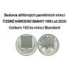 Kompletní sestava stříbrných 200,-Kč a 500,-Kč mincí ČNB Standard - 1993 až 2025