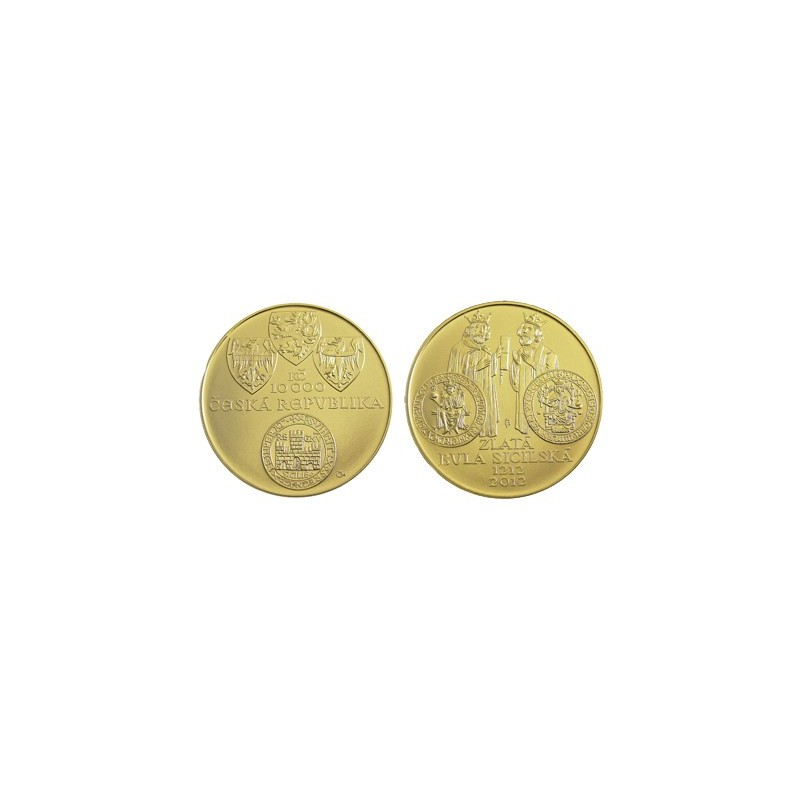 Sada 6 ks zlatých mincí Zlatá bula sicilská, Konstantin a Metoděj, Jan Hus, Vznik ČSR, Vznik měny, Svatá Ludmila Proof