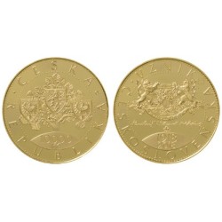 Sada 6 ks zlatých mincí Zlatá bula sicilská, Konstantin a Metoděj, Jan Hus, Vznik ČSR, Vznik měny, Svatá Ludmila Proof