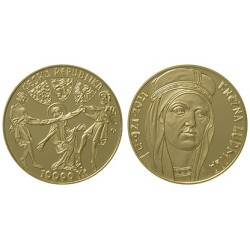 Sada 6 ks zlatých mincí Zlatá bula sicilská, Konstantin a Metoděj, Jan Hus, Vznik ČSR, Vznik měny, Svatá Ludmila Proof