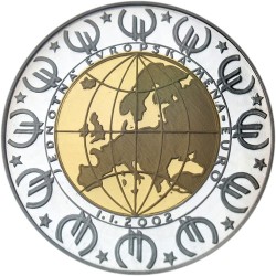 Bimetalová pamětní medaile k zavedení Euro měny
