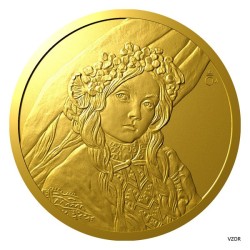 Zlatá mince Alfons Mucha - Mystik - Proof