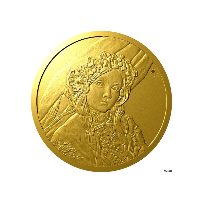 Zlatá mince Alfons Mucha - Mystik - Proof