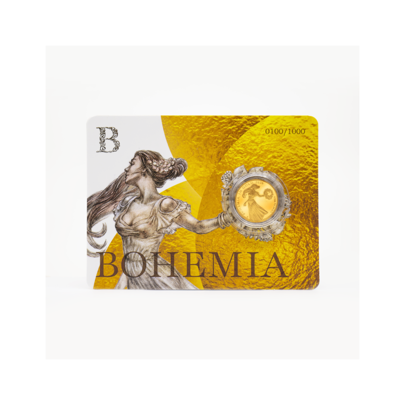 Zlatá investiční číslovaná mince 1/4 oz Bohemia in Gold Bullion 2026 Proof