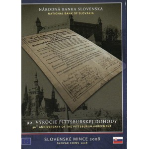 Sada oběžných mincí Slovenské republiky 2008 - 90. výročí Pittsburské dohody