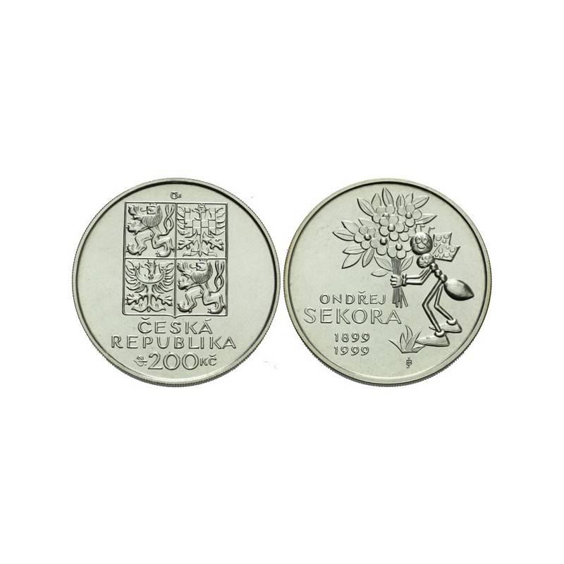 Pamětní stříbrná mince Ondřej Sekora - b.k.