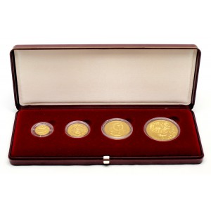 Sada 4 zlatých mincí KORUNA ČESKÁ rok 1995, b.k.