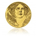 Zlatá investiční medaile s motivem 2000 Kč bankovky - Ema Destinnová - 1kg