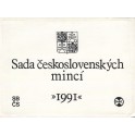 Sada oběžných československých mincí 1991 /žeton mincovny/