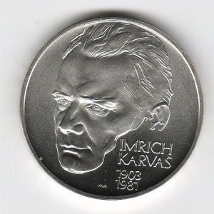 Stříbrná pamětní mince Imrich Karvaš, b.k. 