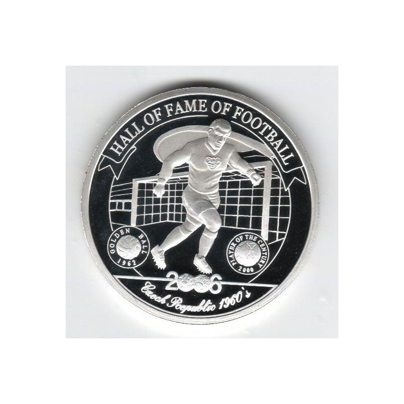 Stříbrná mince Hall of Fame of Football - Czech Republic 1960 's, Proof 
