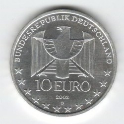 Stříbrná pamětní mince 100 let podzemní dráhy v Německu 2002, b.k.