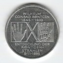 Stříbrná pamětní mince Wilhelm Conrad Röntgen 1995, b.k.