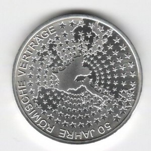 Stříbrná pamětní mince Římské dohody 2007, b.k.