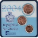 Sada oběžných mincí San Marino 2004 (1, 2, 5 Cent)