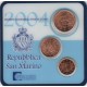 Sada oběžných mincí San Marino 2004 (1, 2, 5 Cent)