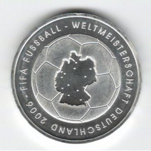 Stříbrná pamětní mince MS ve fotbale 2006 "Mapa" 2003, b.k.