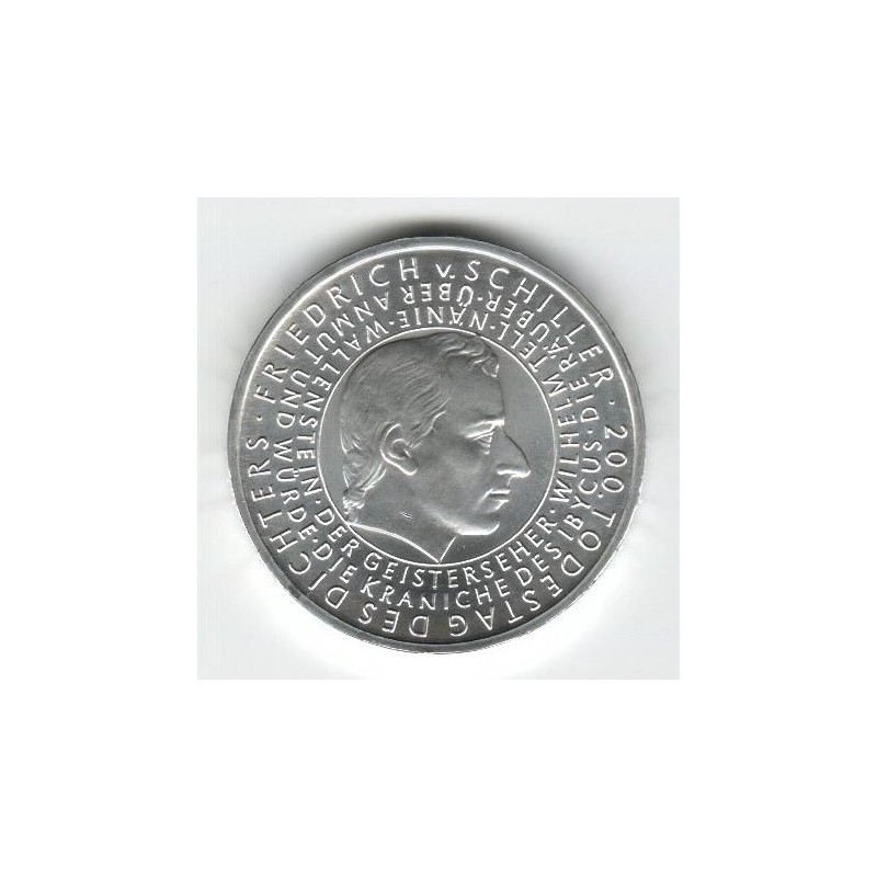 Stříbrná pamětní mince Friedrich Schiller 2005, b.k.