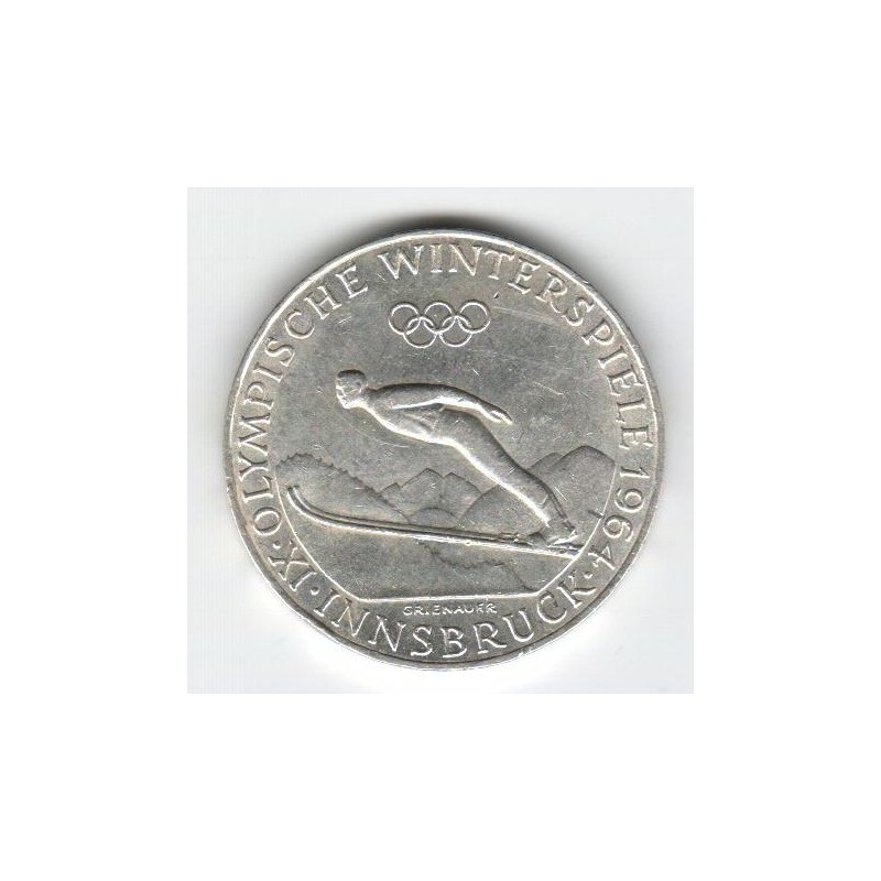 Stříbrná pamětní mince IX. zimní olympijské hry Innsbruck 1964, b.k.