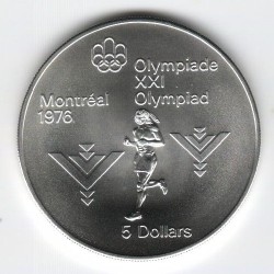 Stříbrná pamětní mince LOH Montreal 1976 - Marathon, b.k. - rok 1975