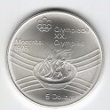 Stříbrná pamětní mince LOH Montreal 1976 - Olympijský oheň, b.k. - rok 1976