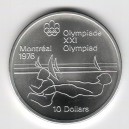 Stříbrná pamětní mince LOH Montreal 1976 - Skoky do vody, b.k. - rok 1975