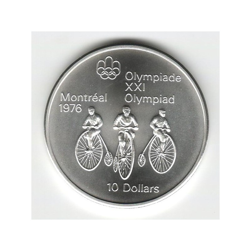 Stříbrná pamětní mince LOH Montreal 1976 - Cyklistika, b.k. - rok 1974