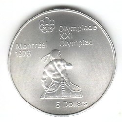 Stříbrná pamětní mince LOH Montreal 1976 - Kanoistika, b.k. - rok 1974