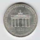 Stříbrná pamětní mince Brandenburská brána, b.k., rok 1991