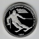 Stříbrná pamětní mince ZOH Lillehammer-Sjezdové lyžování, Proof, rok 1992