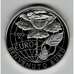 Stříbrná pamětní mince Přijetí EURA, Proof, rok 2002