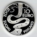 Stříbrná pamětní mince Elias Lönnrot, Proof, rok 2002