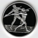 Stříbrná pamětní mince LOH Athény-Hod oštěpem Proof, rok 2004