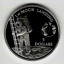 Stříbrná pamětní mince Přistání na měsíci, Proof, rok 1992