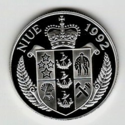Stříbrná pamětní mince Přistání na měsíci, Proof, rok 1992