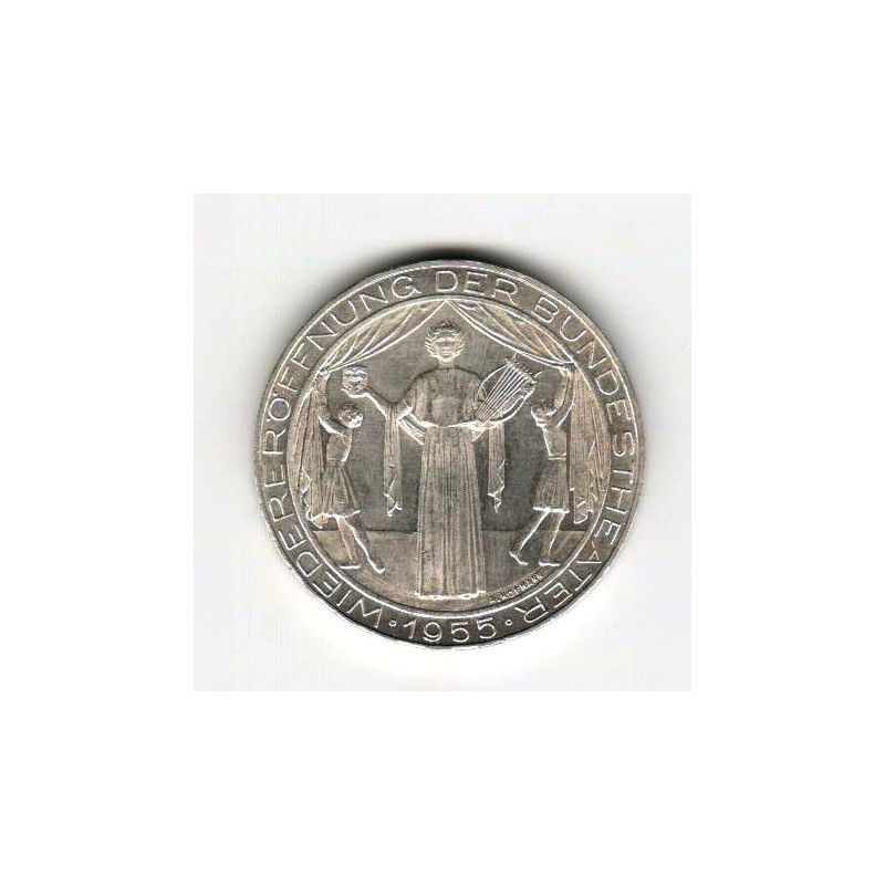 Stříbrná pamětní mince Vídeňská státní opera 1955, b.k.